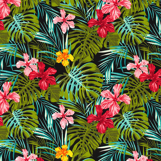 Tropical palms pattern, cotton print