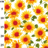 Sunflower pattern cotton material with scale