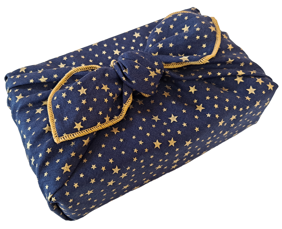 Blue Christmas Stars furoshiki wrap