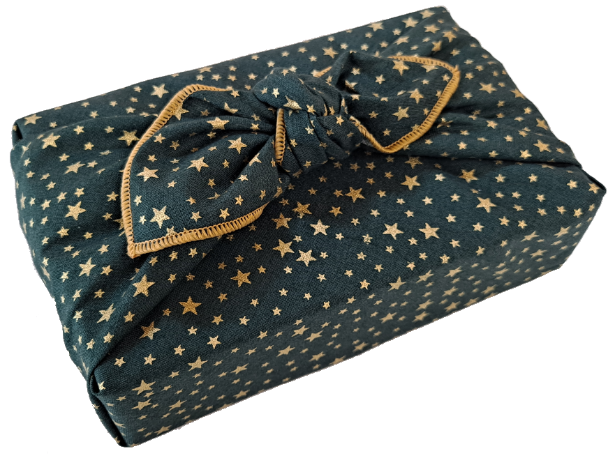 Green Christmas Stars furoshiki wrap