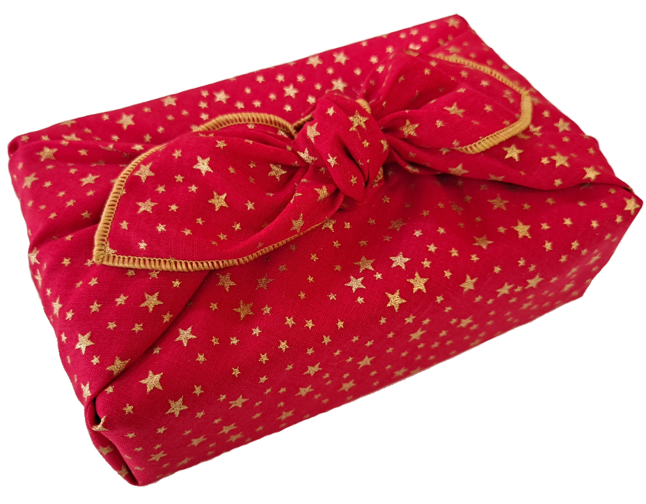 Red Christmas Stars furoshiki wrap