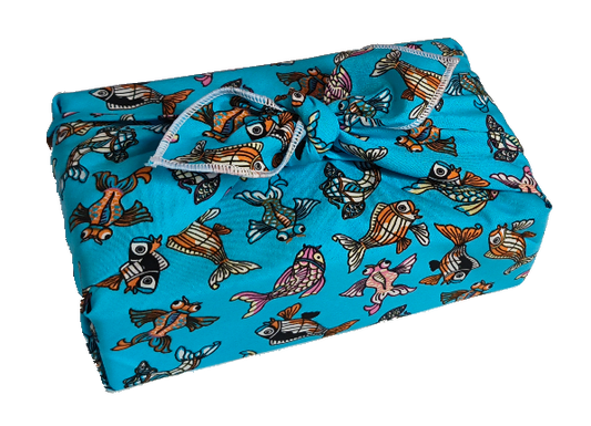 Furoshiki - Fabulous Fishes, Turquoise
