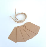 Fivr recycled kraft gift tags with jute string