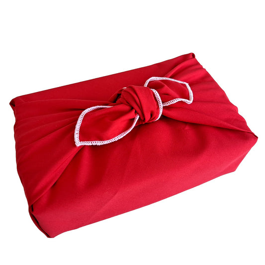 Furoshiki - Rich Red with white trim