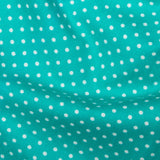 Turquoise with white spots, printed cotton