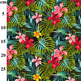 Tropical palms , cotton print with scale