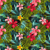 Tropical palms pattern, cotton print