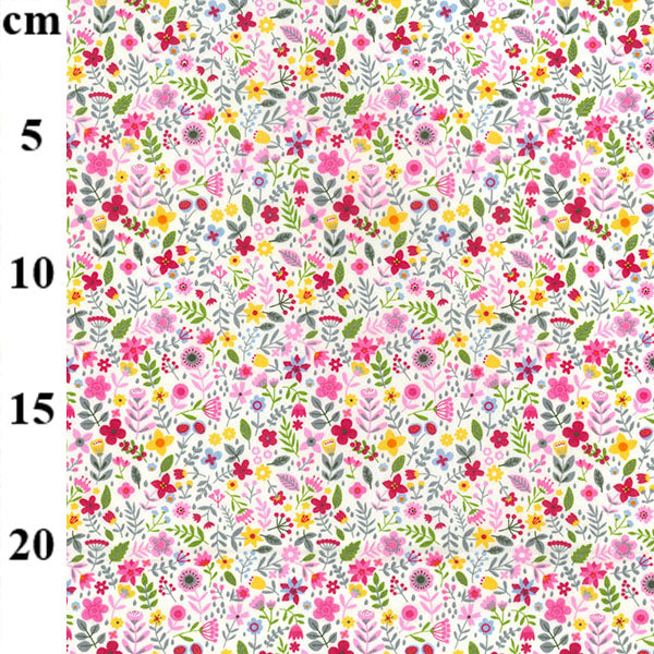 Pink wildflower pattern cotton and scale