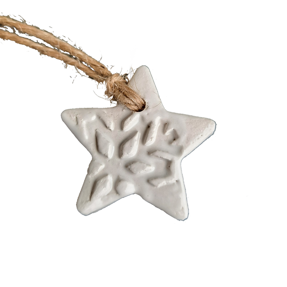 Star with Snowflake - Ceramic Adornments
