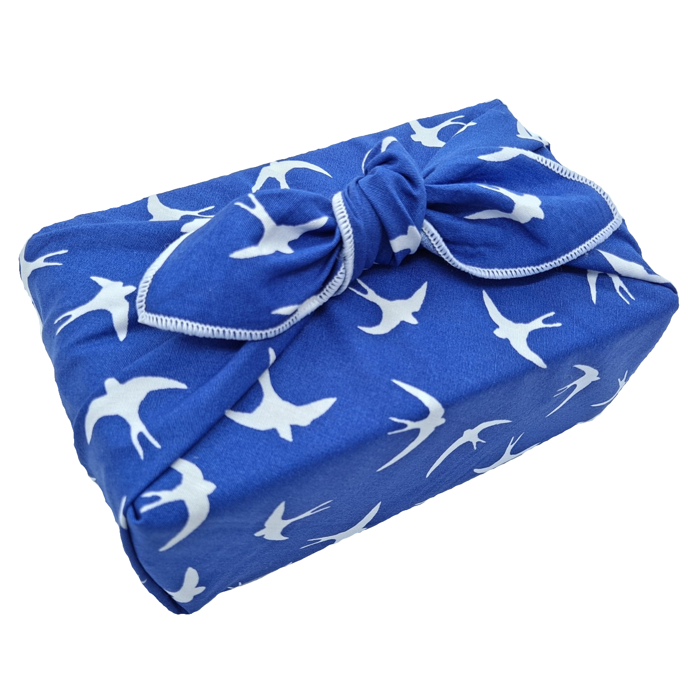 Gift wrapped in a swallow pattern furoshiki