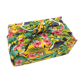 Furoshiki reusable wrapping paper with a tropical toucan print