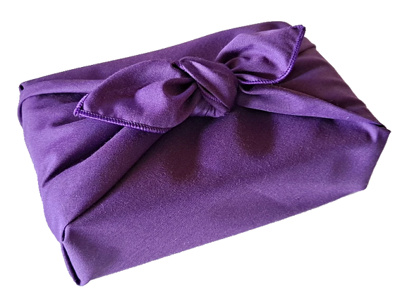Purple furoshiki fabric gift wrap